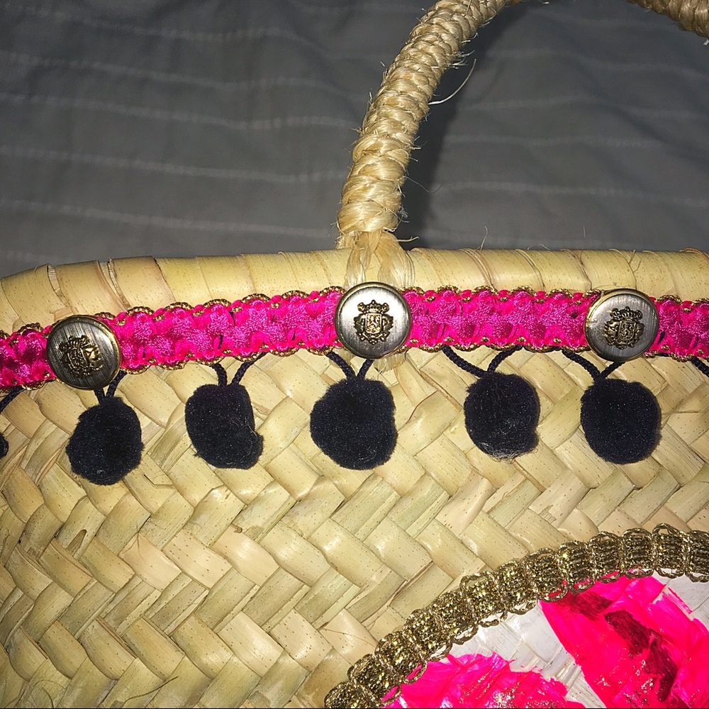 Hand painted RDP by Rebecca De Pedro Straw bag - Picture 4 of 8